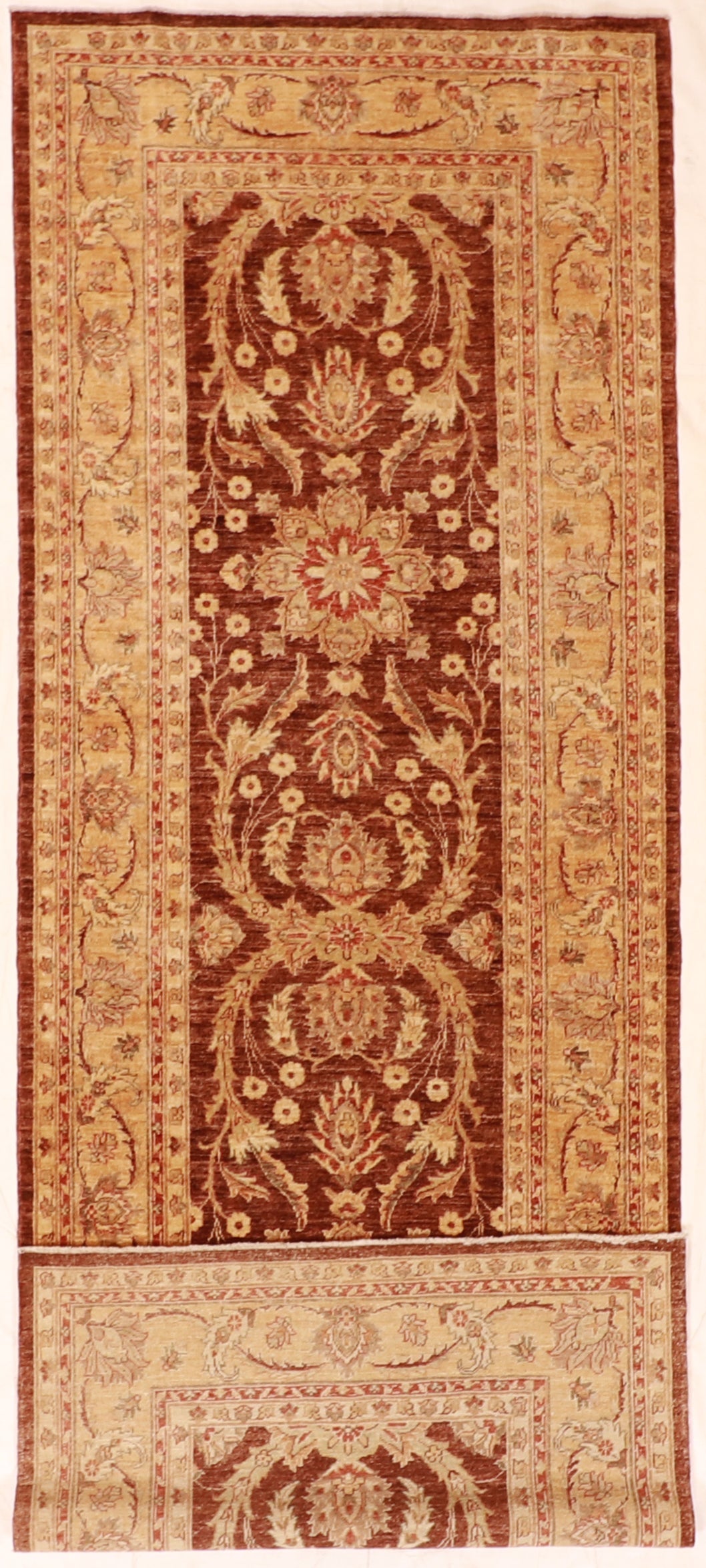 4.3 x 11.11 Wide Runner - Sultan Abad Wool All Over Rectangle - Hand Knotted Rug — 55434
