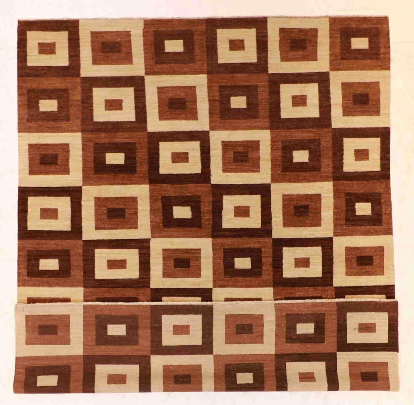 W 8.1 - L 10.1 - Modern Wool Contemporary Rectangle - Finest Hand-Knotted Quality Wool - 55748