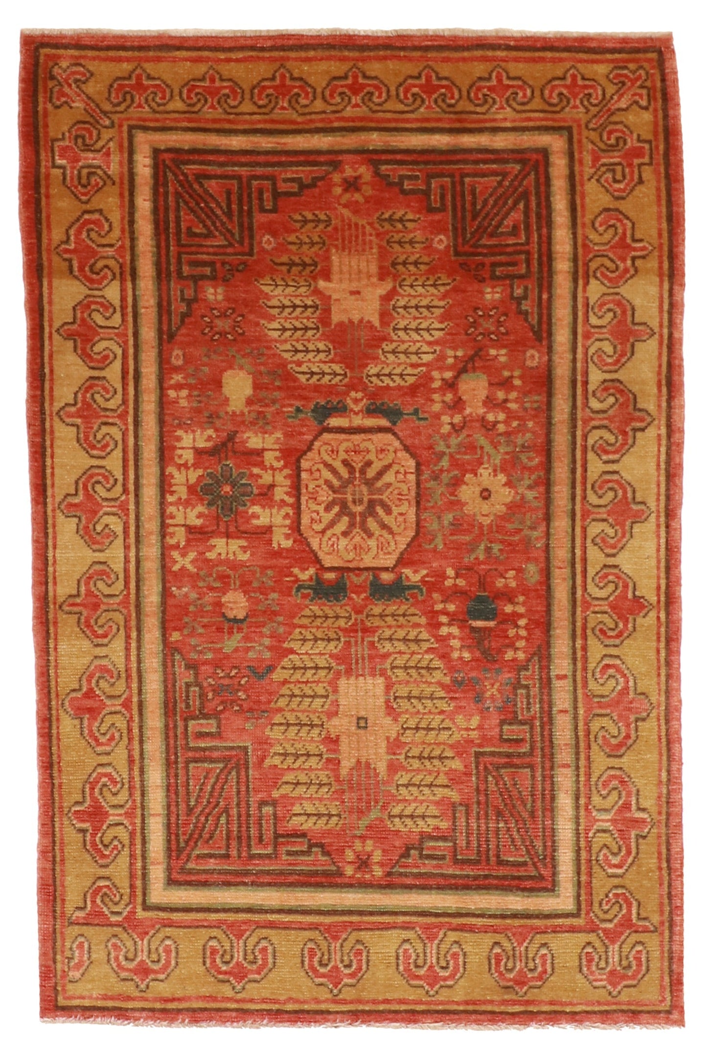 3x5 - Khotan Fine/Wool Geometric Rectangle - Hand Knotted Rug