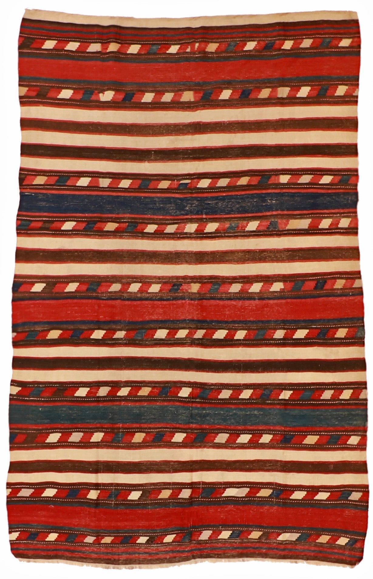 5x7 - Kilim Antique/Wool Geometric Rectangle - Hand Knotted Rug