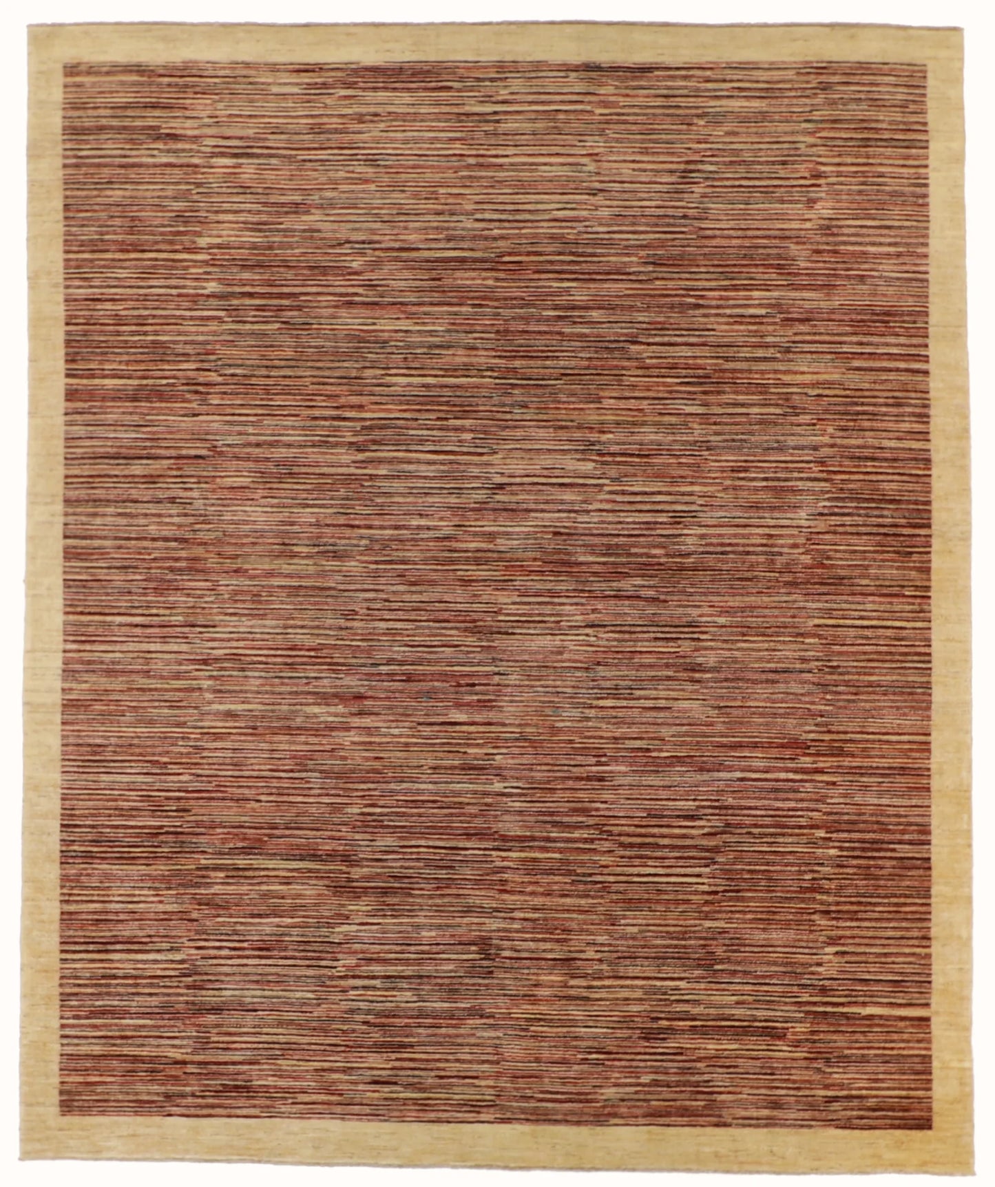 W 7.11 - L 9.8 - Modern Wool Contemporary Rectangle - Finest Hand-Knotted Quality Wool - 56163