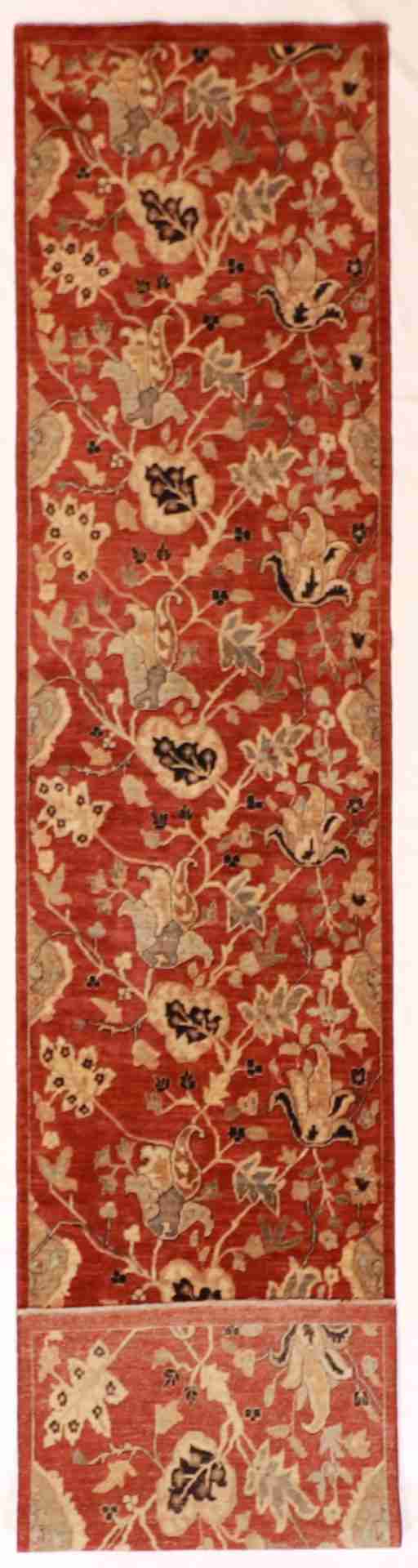 W 2.11 - L 13.8 - Tabriz Fine/Wool All Over Rectangle - Finest Hand-Knotted Quality Wool - 56213