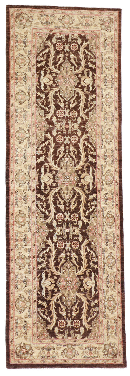 3.3 x 10 Wide Runner - Sh Abbas Wool All Over Rectangle - Hand Knotted Rug