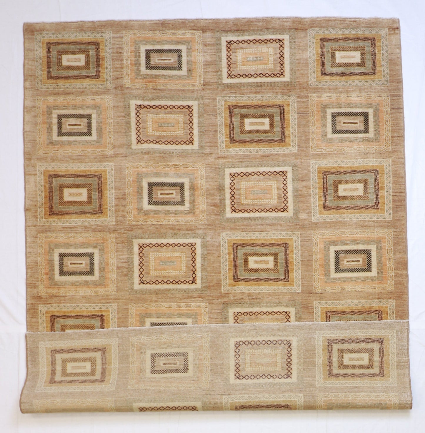 6x9 - Modern Wool All Over Rectangle - Hand Knotted Rug — 56335