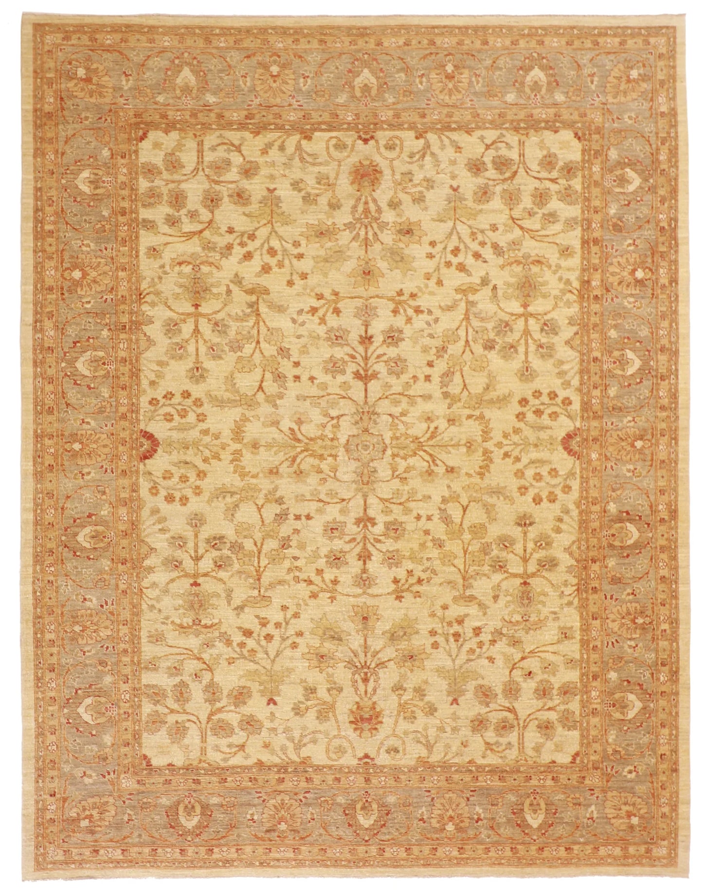 8x10 - Kashan Wool All Over Rectangle - Hand Knotted Rug — 56389