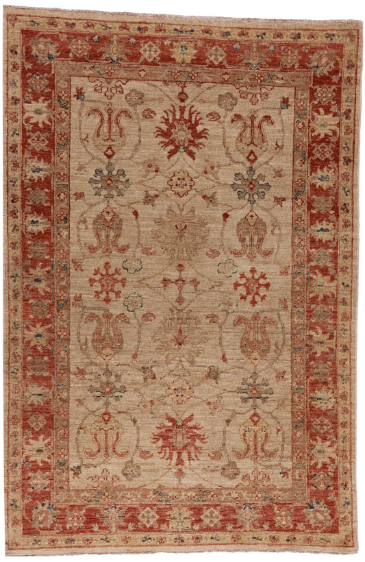 4x6 - Kashan Fine/Wool All Over Rectangle - Hand Knotted Rug