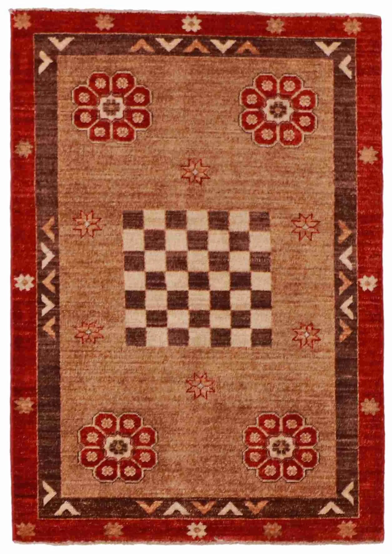 3x5 - Modern Fine/Wool Geometric Rectangle - Hand Knotted Rug — 56701