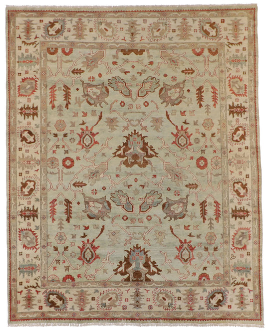 W 8 - L 10 - Sultan Abad Wool Traditional Rectangle - Finest Hand-Knotted Quality Wool - 56733