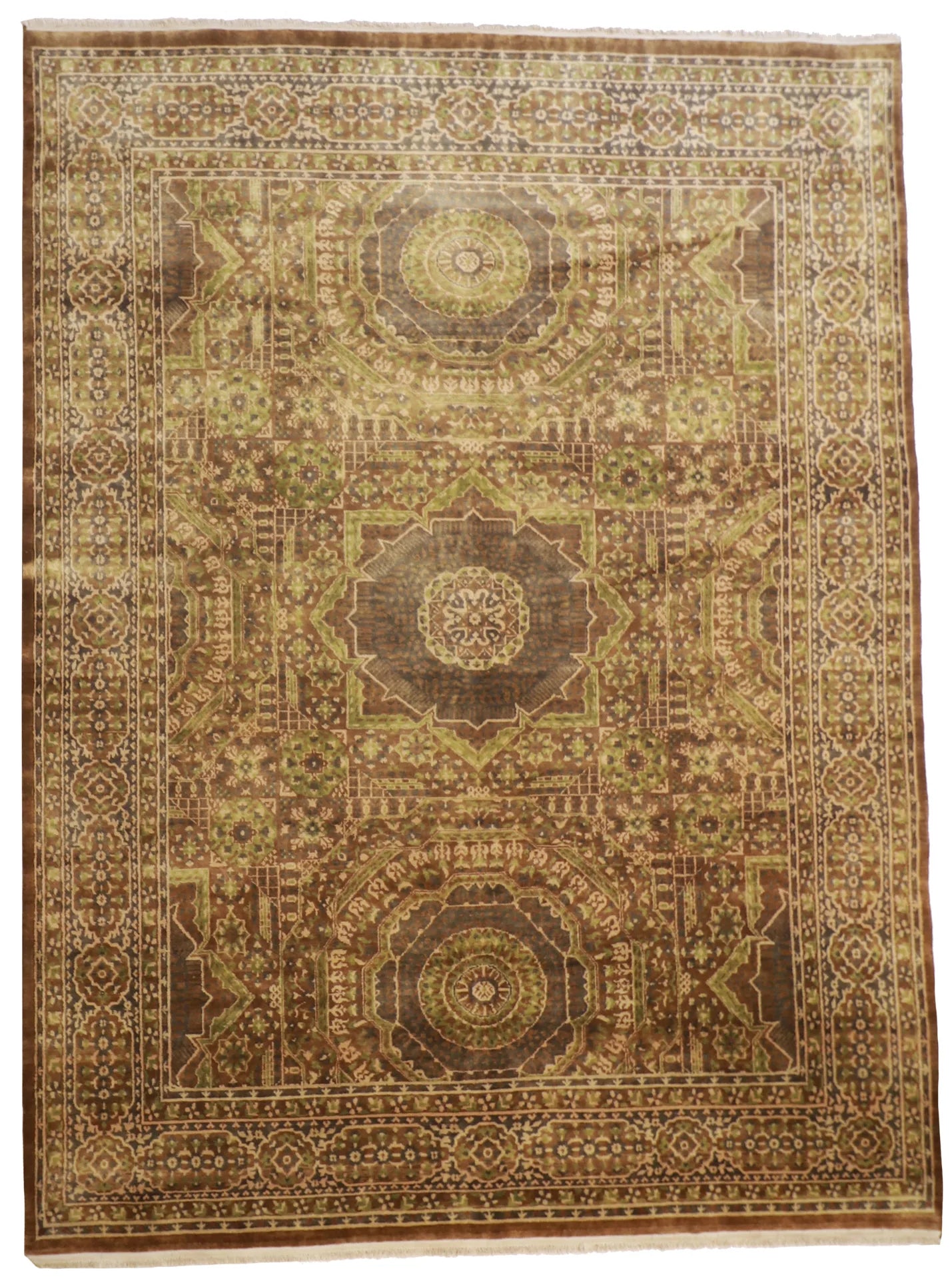 9 x12 - Bijar Wool Geometric Rectangle - Hand Knotted Rug — 56734