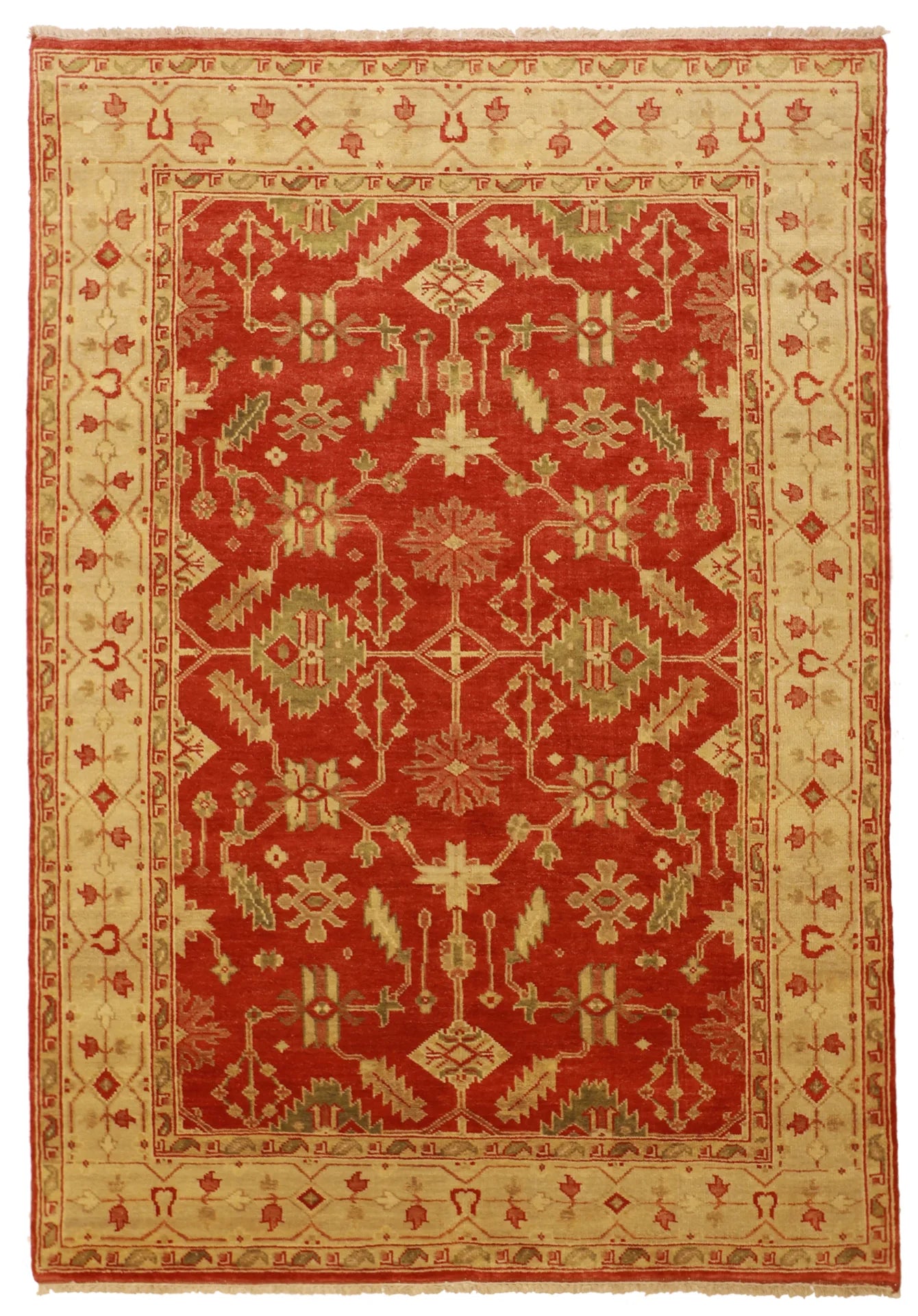 6x9 - Heriz Wool All Over Rectangle - Hand Knotted Rug — 56741