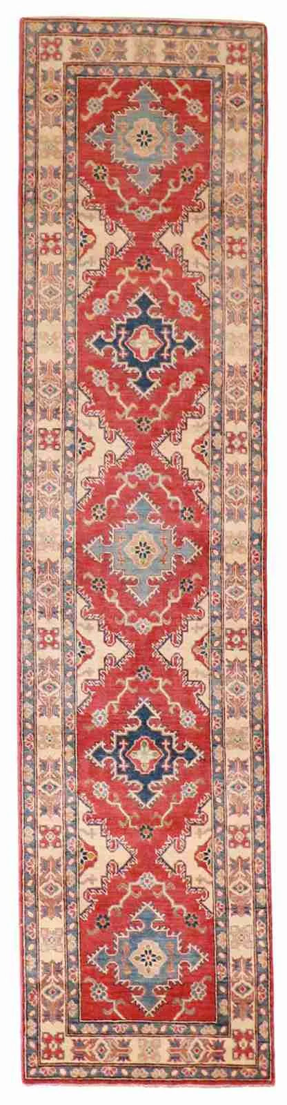 Runner - Golfrangie Fine Geometric Rectangle - Hand Knotted Rug — 56971