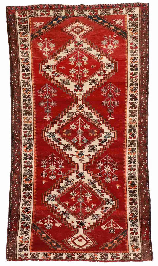 6x9 - Shiraz Fine/Wool Geometric Rectangle - Hand Knotted Rug — 56980