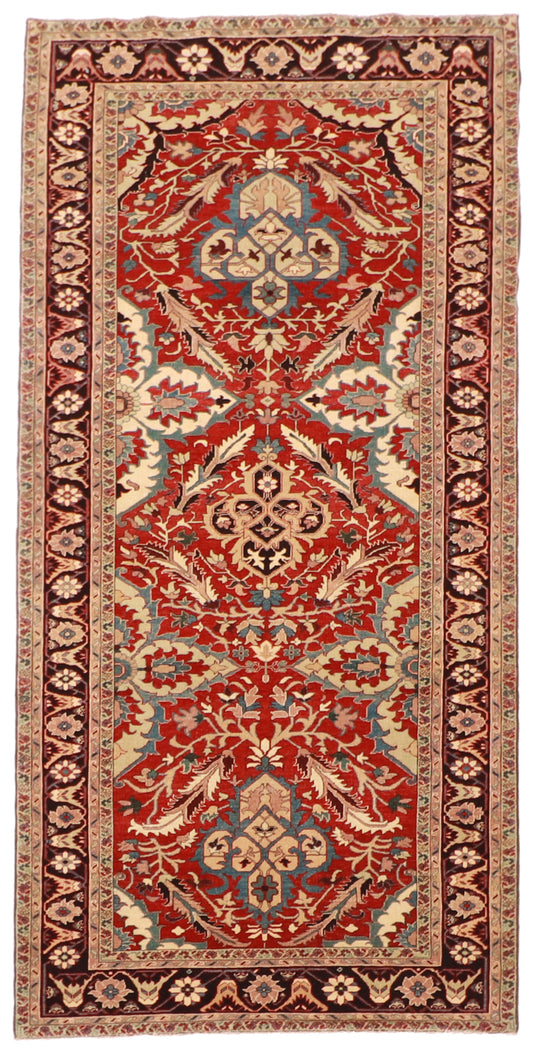 4.11 x 10 Wide Runner  - Heriz Fine All Over Rectangle - Hand Knotted Rug