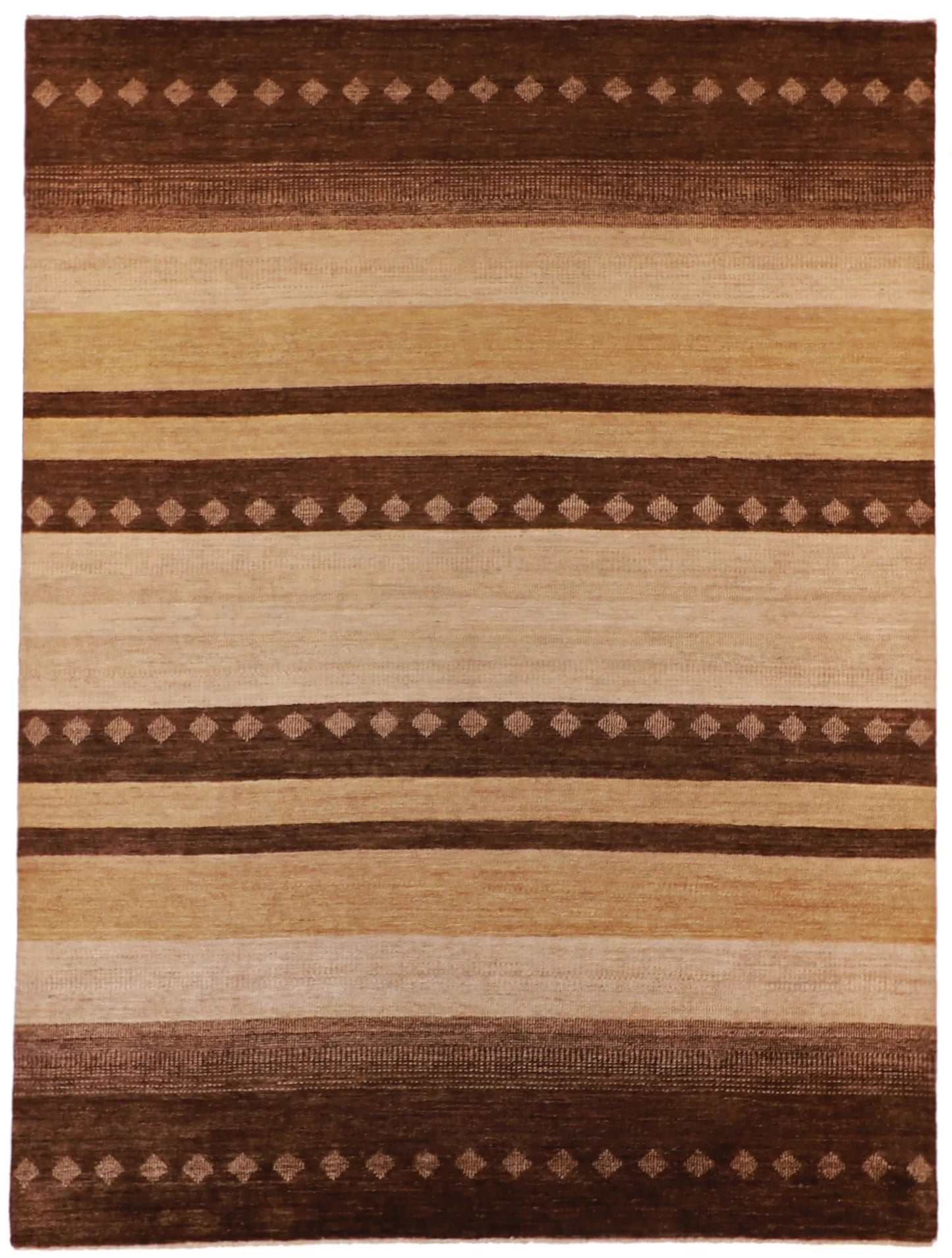 W 8 - L 10.8 - Mountain Modern Wool Western Rectangle - Finest Hand-Knotted Quality Wool - 57040