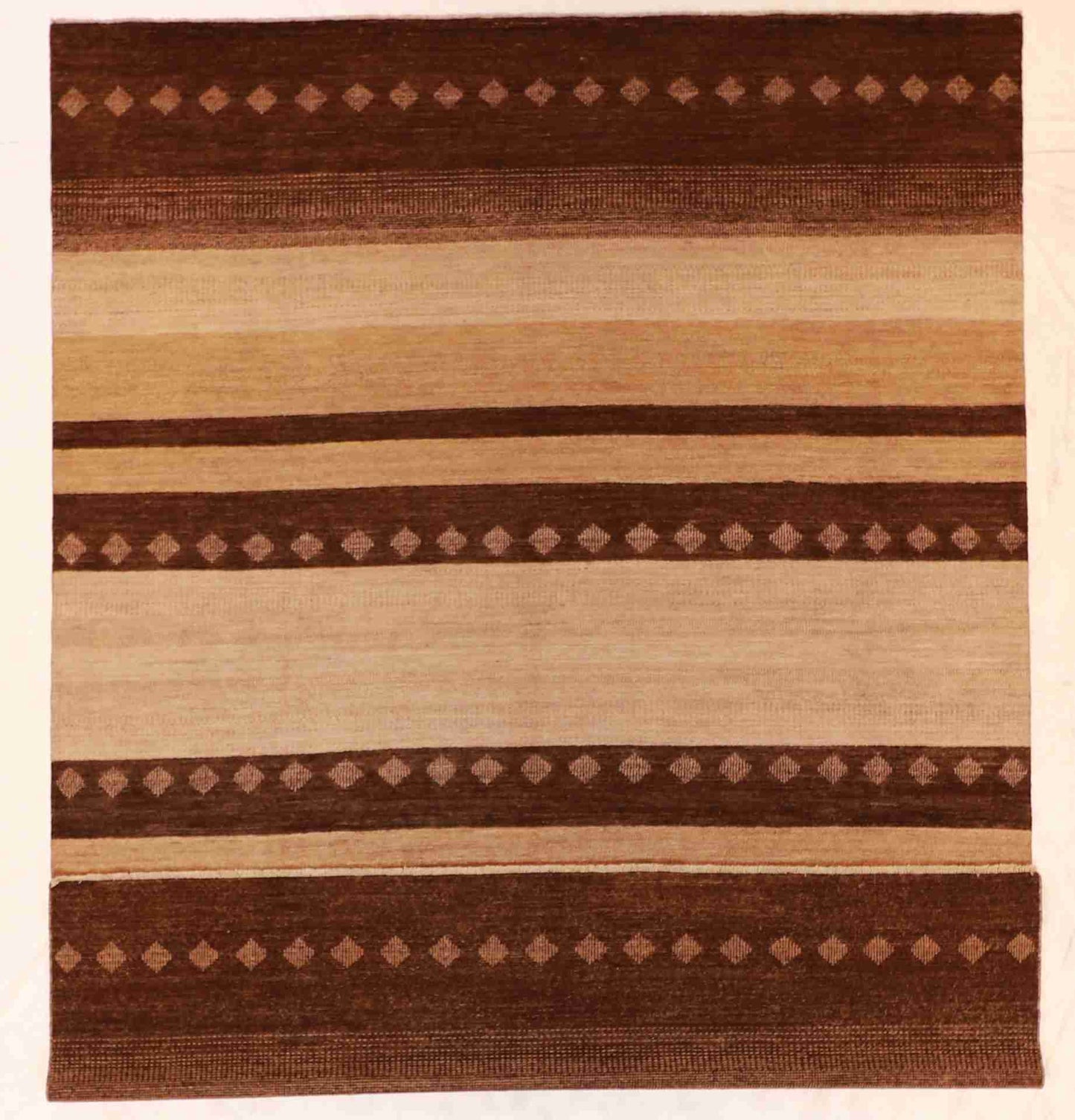 W 8 - L 10.8 - Mountain Modern Wool Western Rectangle - Finest Hand-Knotted Quality Wool - 57040