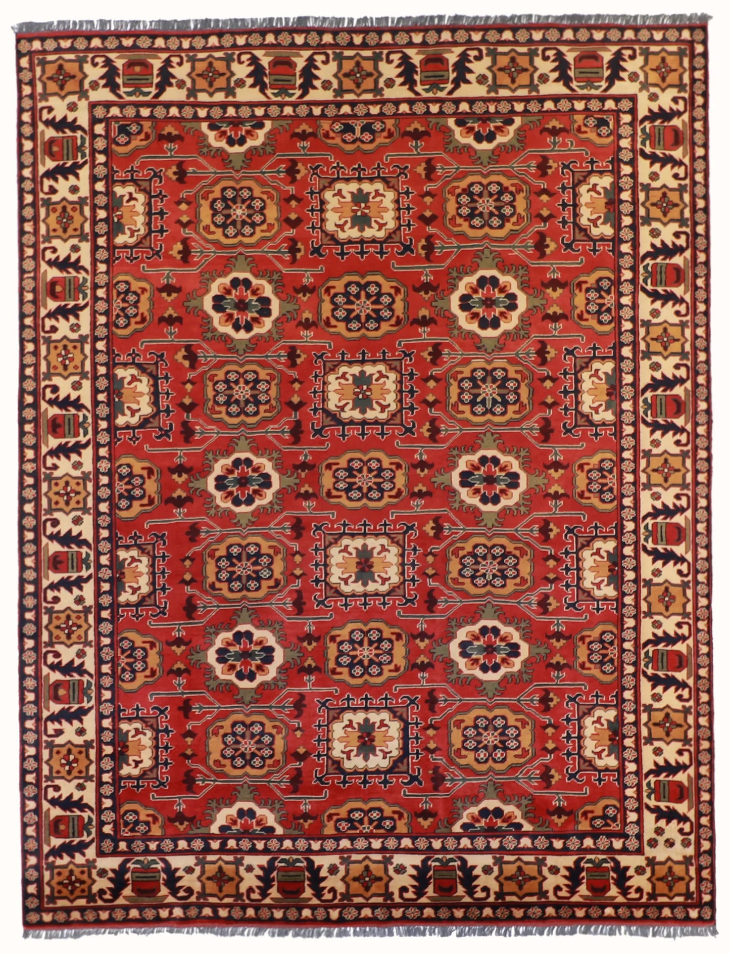 W 8.2 - L 10.7 - Malayer Wool Traditional Rectangle - Finest Hand-Knotted Quality Wool - 57053