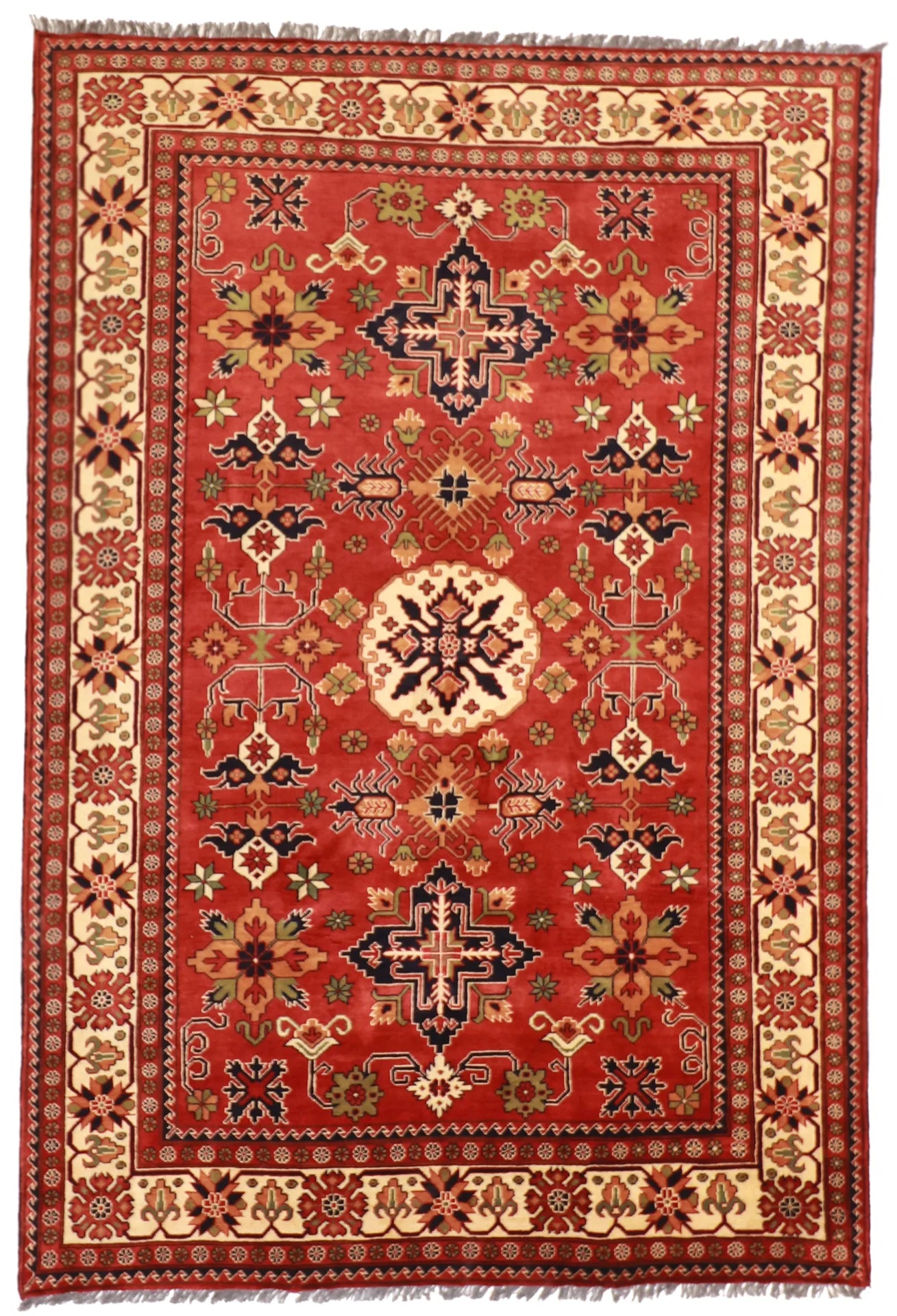 7x10 - Gashgai Fine/Wool Geometric Rectangle - Hand Knotted Rug — 57064