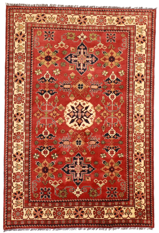 7x10 - Gashgai Fine/Wool Geometric Rectangle - Hand Knotted Rug — 57064