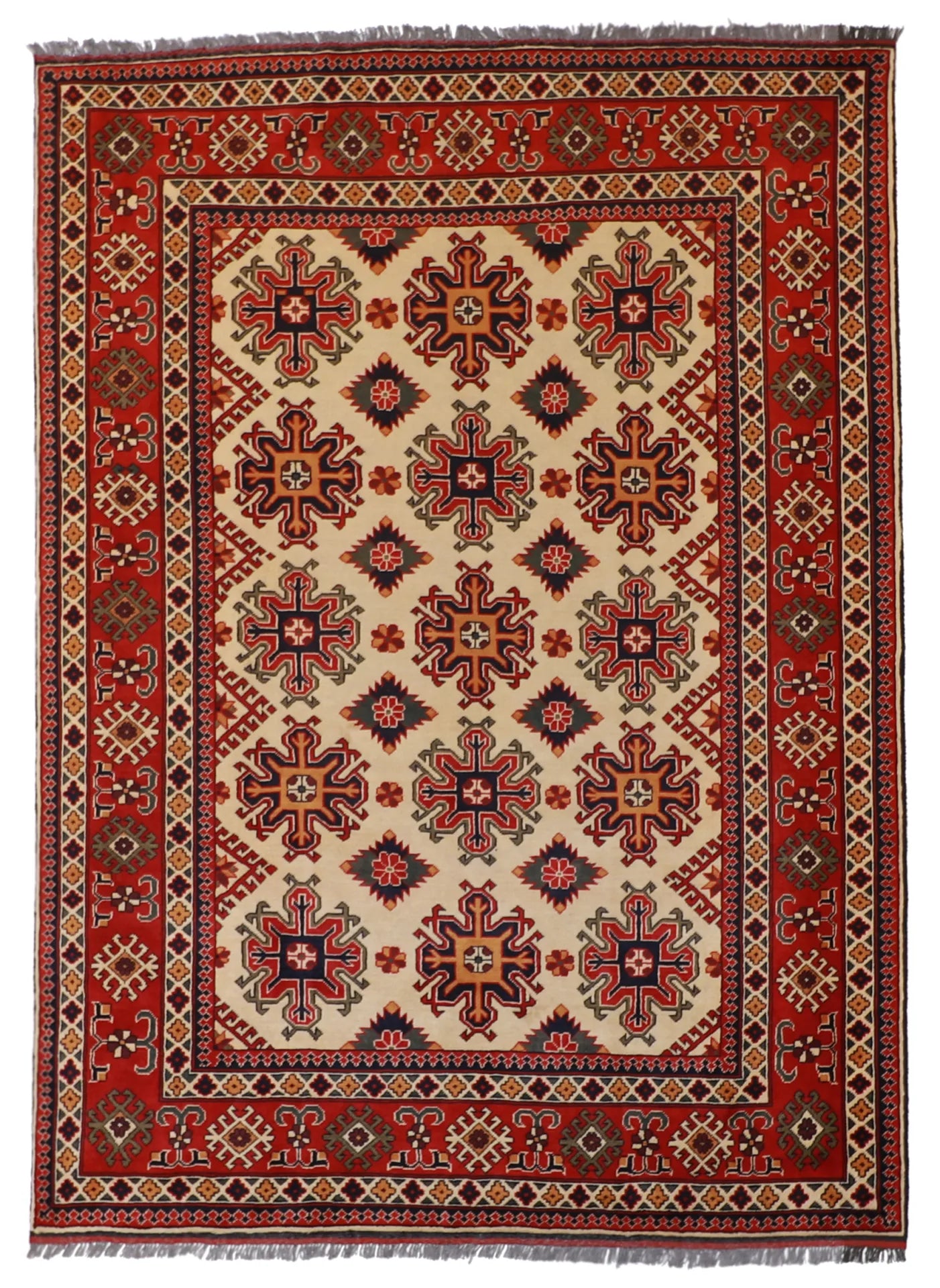 6x9 - Kazak Wool All Over Rectangle - Hand Knotted Rug — 57065