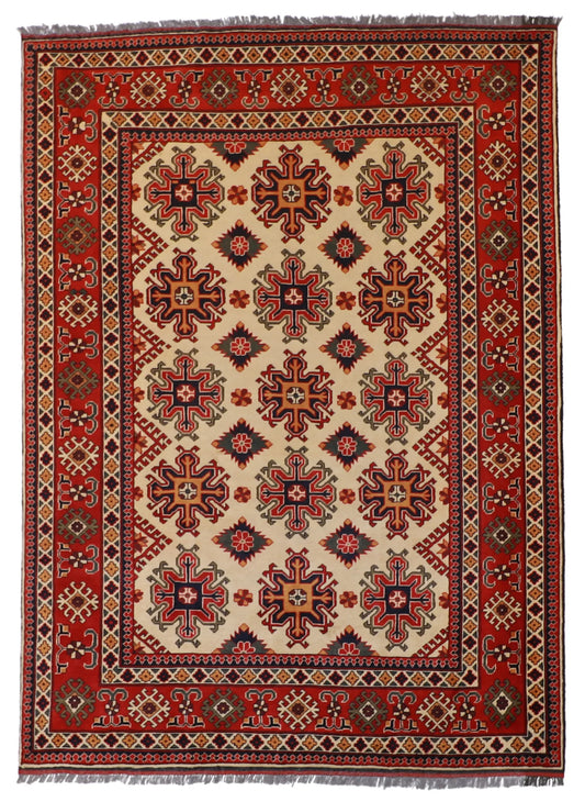 6x9 - Kazak Wool All Over Rectangle - Hand Knotted Rug — 57065