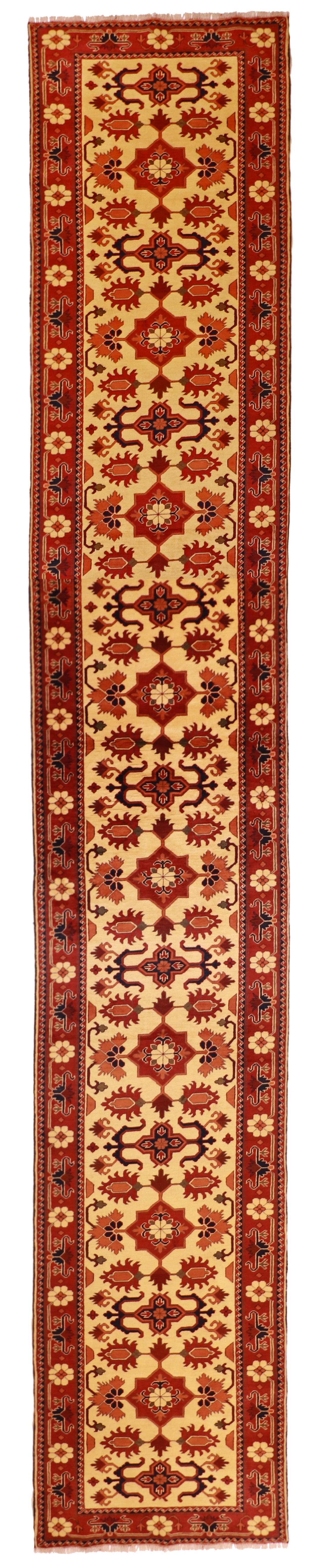 Wide Runner - Malayer Antique/Wool All Over Rectangle - Hand Knotted Rug — 57068