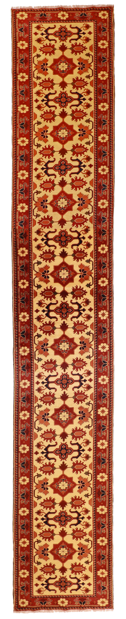 Wide Runner - Malayer Antique/Wool All Over Rectangle - Hand Knotted Rug — 57068