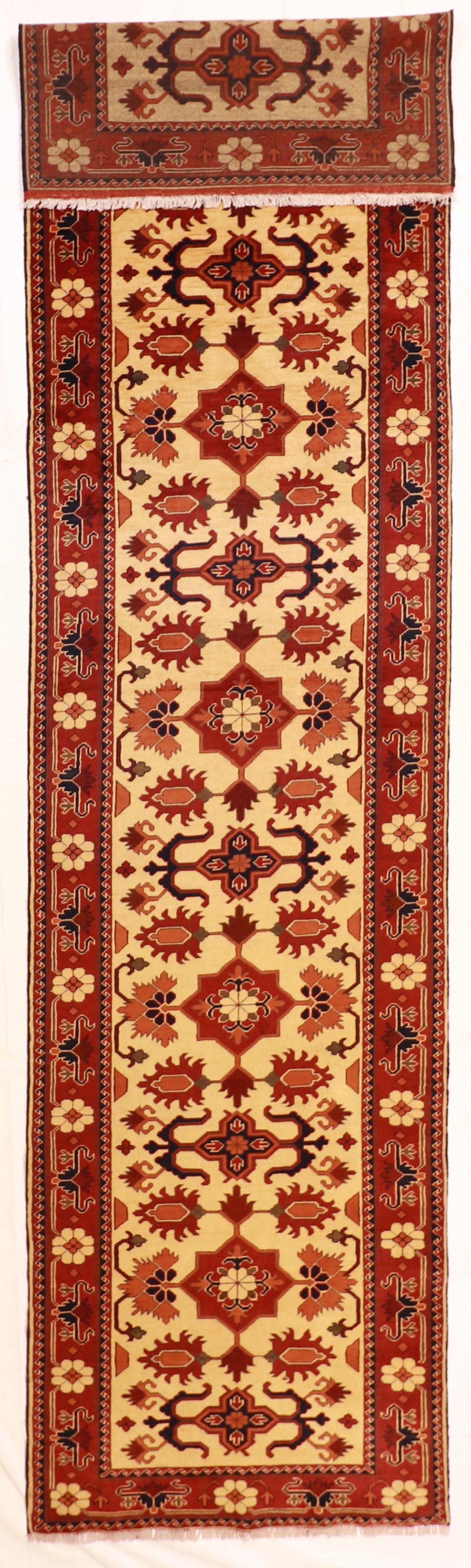 Wide Runner - Malayer Antique/Wool All Over Rectangle - Hand Knotted Rug — 57068