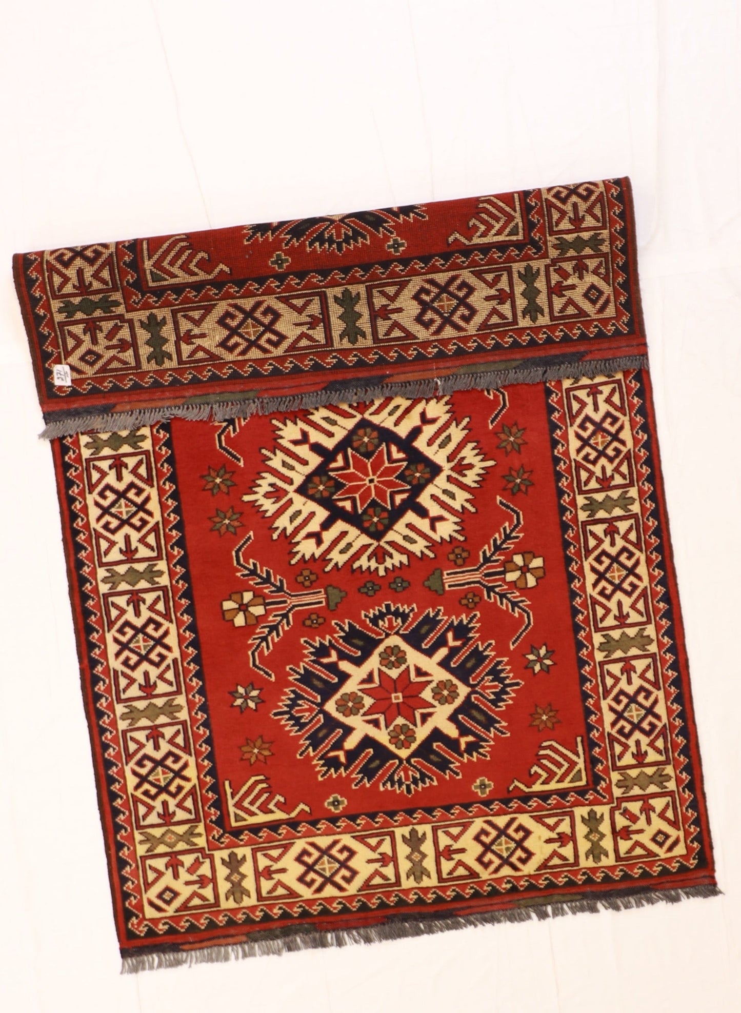 4x6 - Kazak Fine/Wool Geometric Rectangle - Hand Knotted Rug — 57079