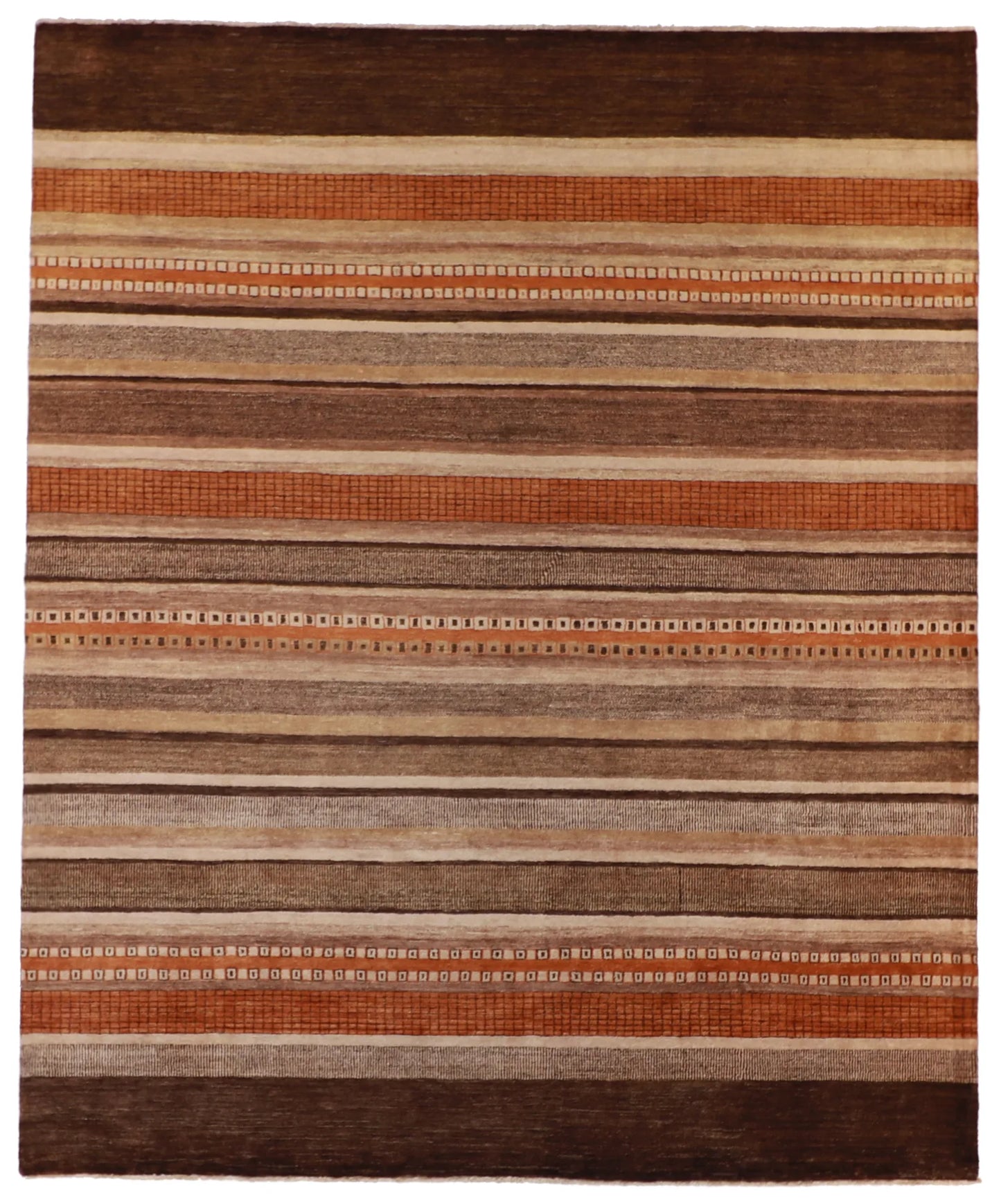 W 8.2 - L 10 - Modern Wool Contemporary Rectangle - Finest Hand-Knotted Quality Wool - 57103