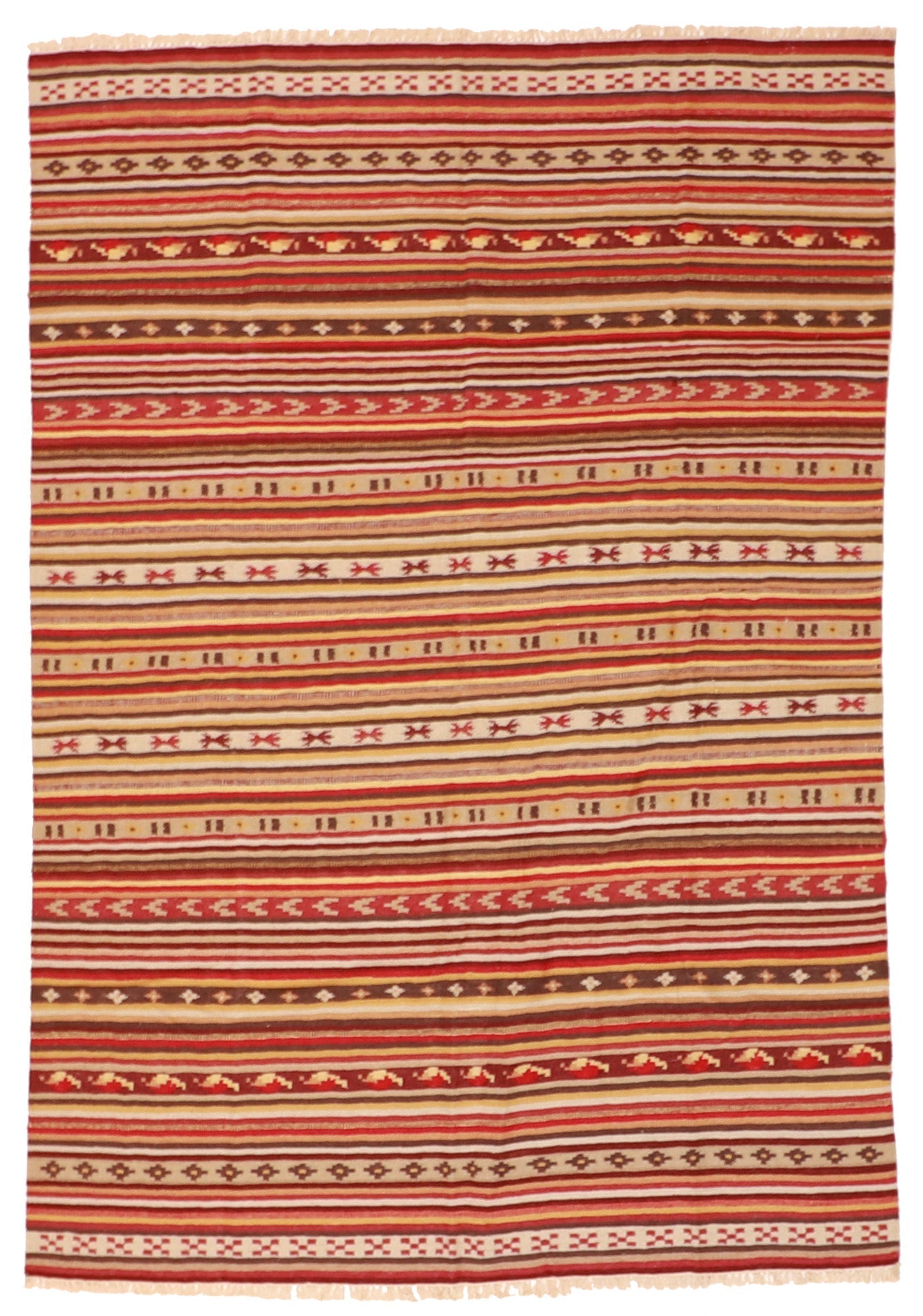 6x9 - Navajo Wool Geometric Rectangle - Hand Knotted Rug