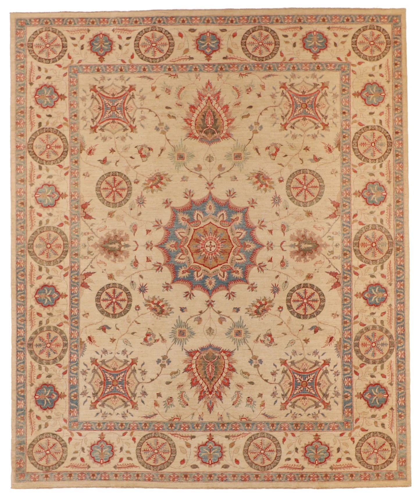 W 8.2 - L 9.1 - Tabriz Wool Traditional Rectangle - Finest Hand-Knotted Quality Wool - 57424