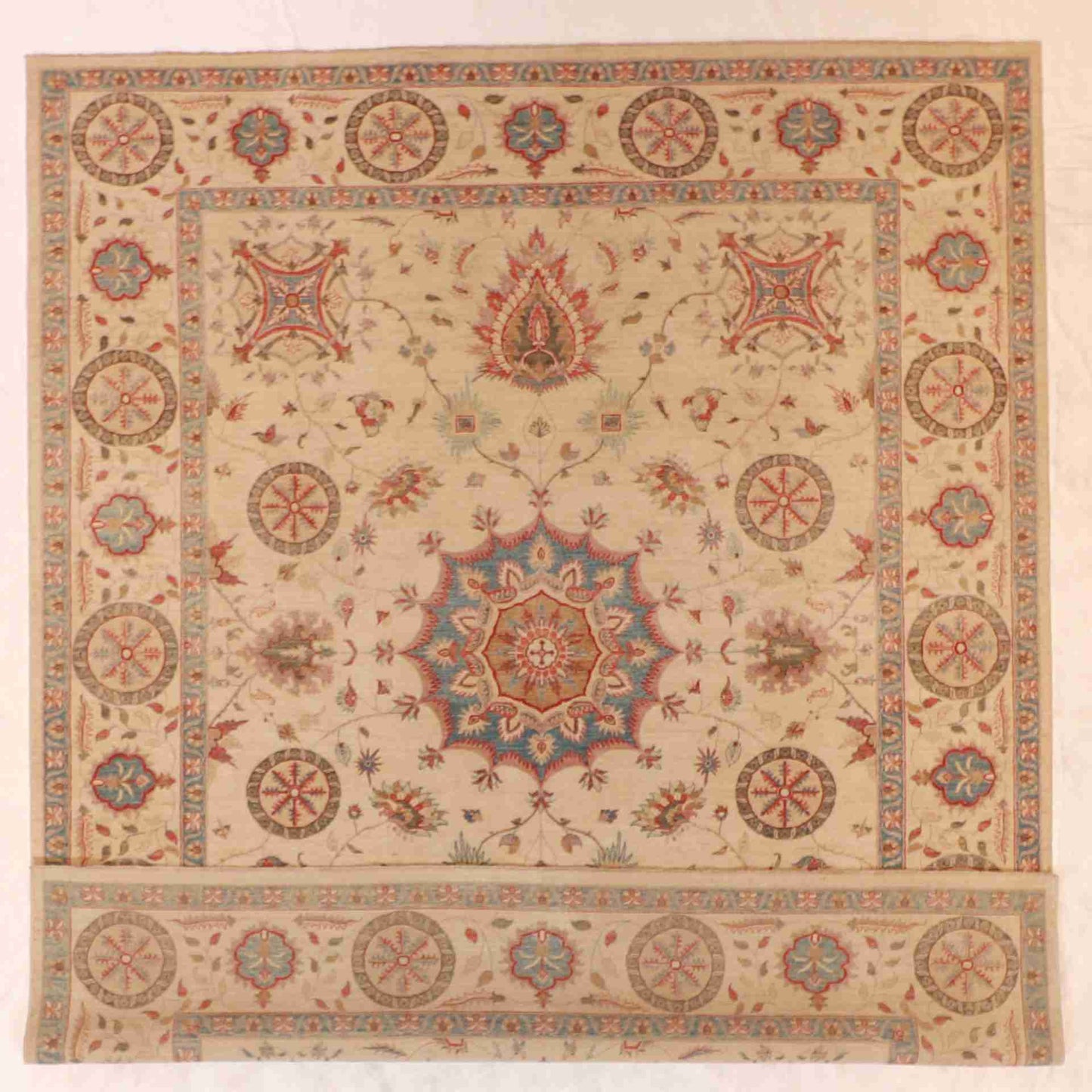 W 8.2 - L 9.1 - Tabriz Wool Traditional Rectangle - Finest Hand-Knotted Quality Wool - 57424