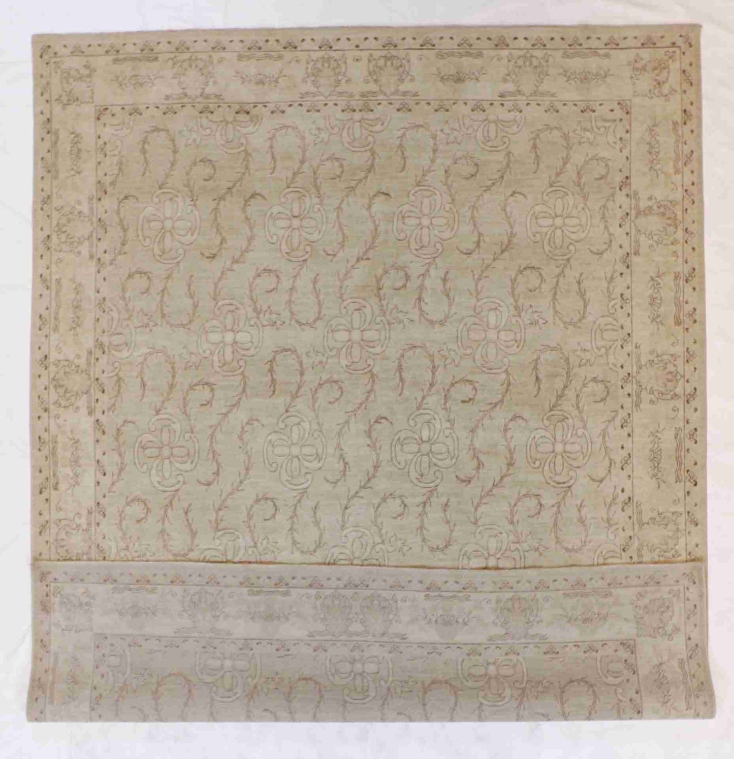 W 7.1 - L 10 - Mashad Wool Transitional Rectangle - Finest Hand-Knotted Quality Wool - 57433