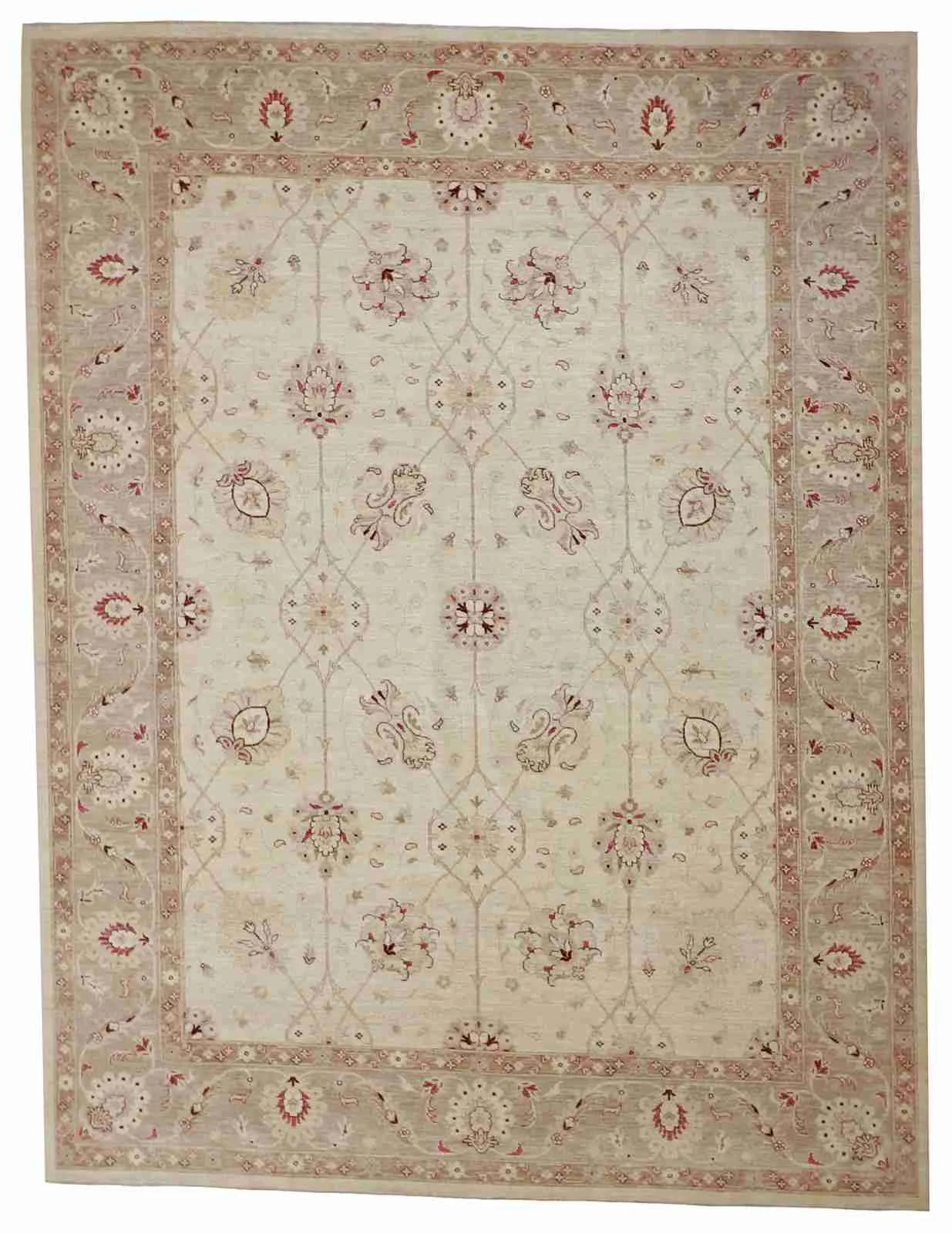 9 x12 - Tabriz Wool All Over Rectangle - Hand Knotted Rug — 57447