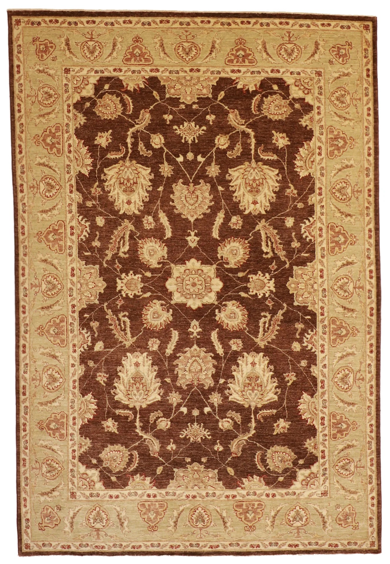 6x9 - Isfahan Wool All Over Rectangle - Hand Knotted Rug — 57463