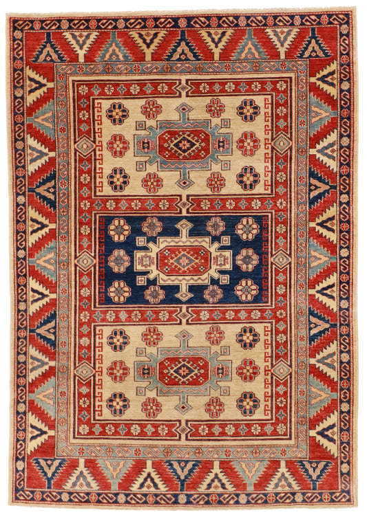 5x7 - Heriz Fine/Wool Geometric Rectangle - Hand Knotted Rug