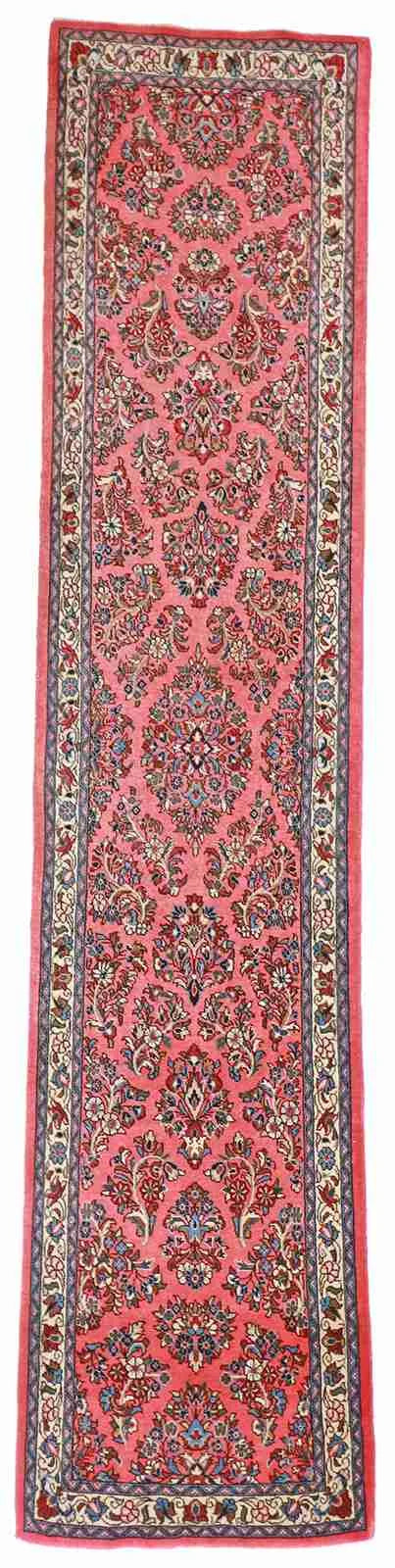 Runner - Sarouk Fine All Over Rectangle - Hand Knotted Rug — 57612