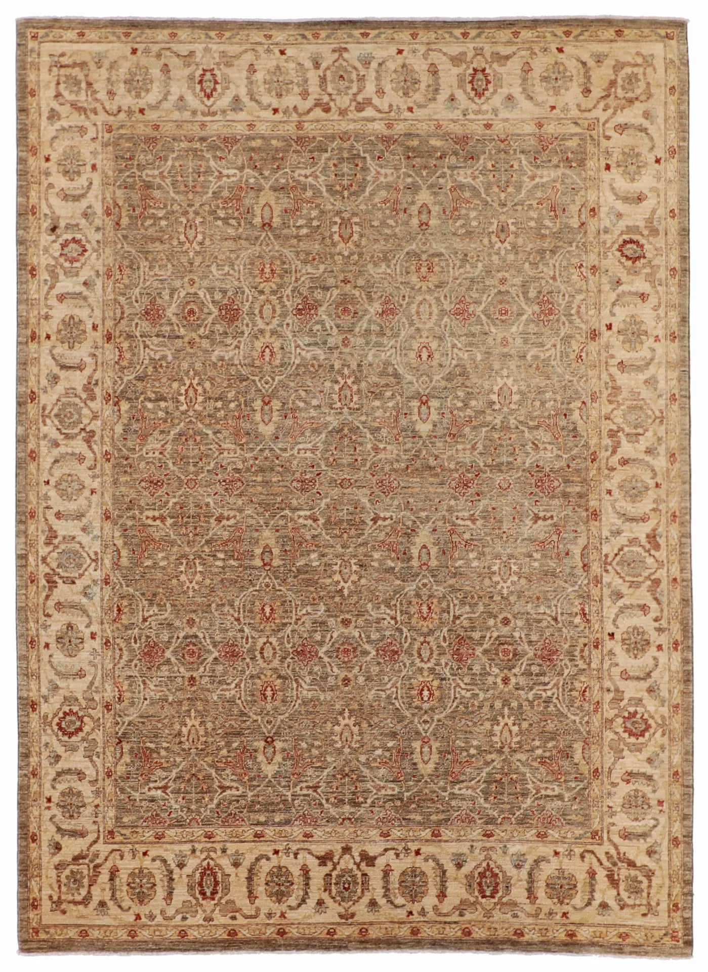 W 7.11 - L 10.10 - Seneh Wool Tradtional Rectangle - Finest Hand-Knotted Quality Wool - 57640