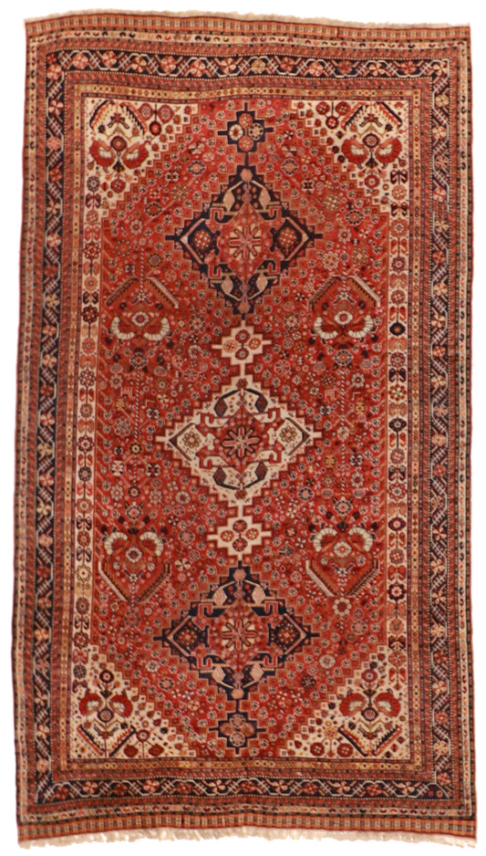 6 x 10 - Gashgai Antique/Wool Geometric Rectangle - Hand Knotted Rug — 57669