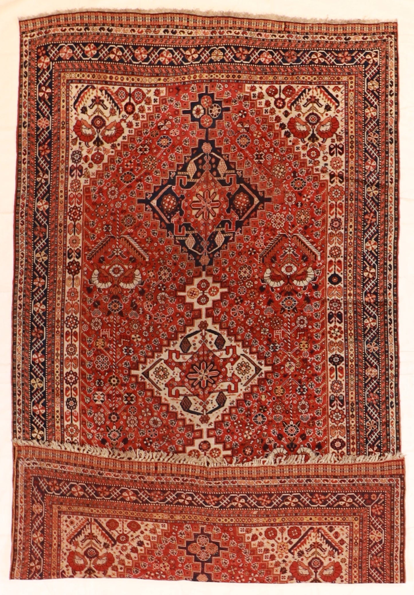 6 x 10 - Gashgai Antique/Wool Geometric Rectangle - Hand Knotted Rug — 57669