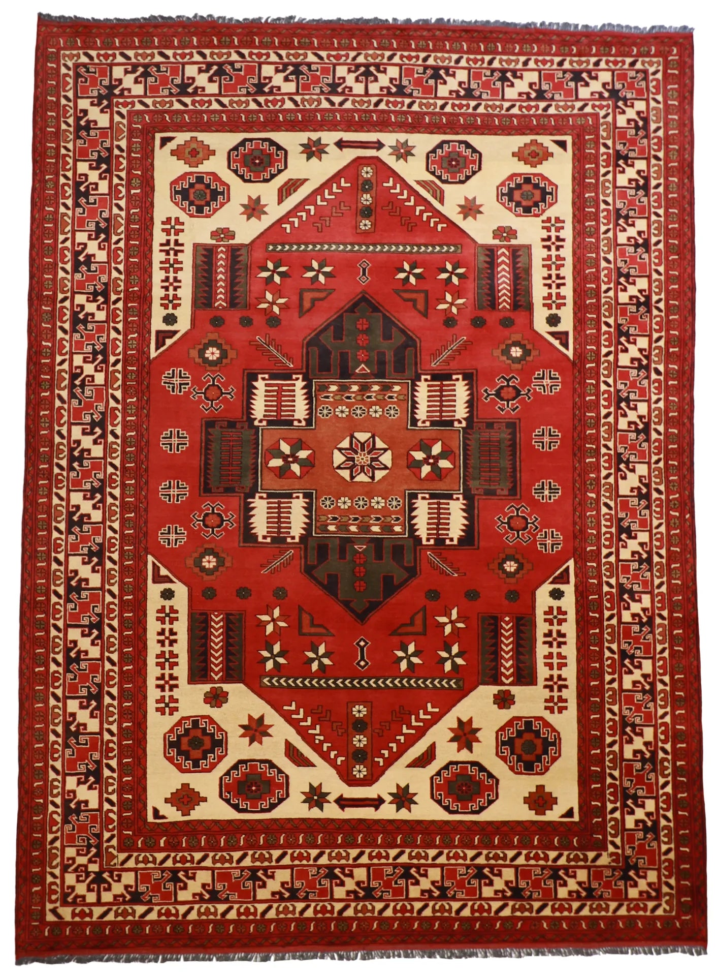 9x12 - Serapie Fine Geometric Rectangle - Hand Knotted Rug — 57677