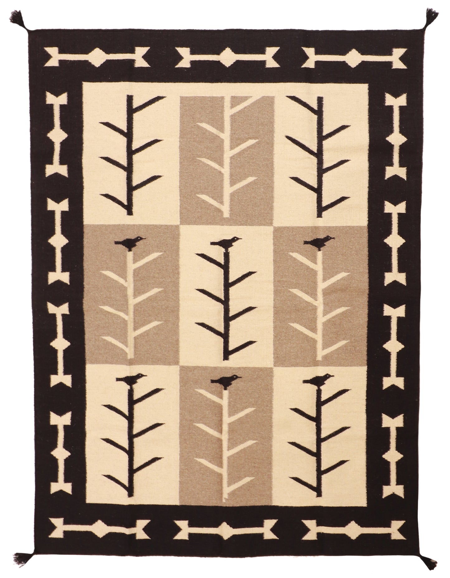 5.2x6.11 - Navajo Fine Wool All Over Rectangle - Hand Knotted Rug