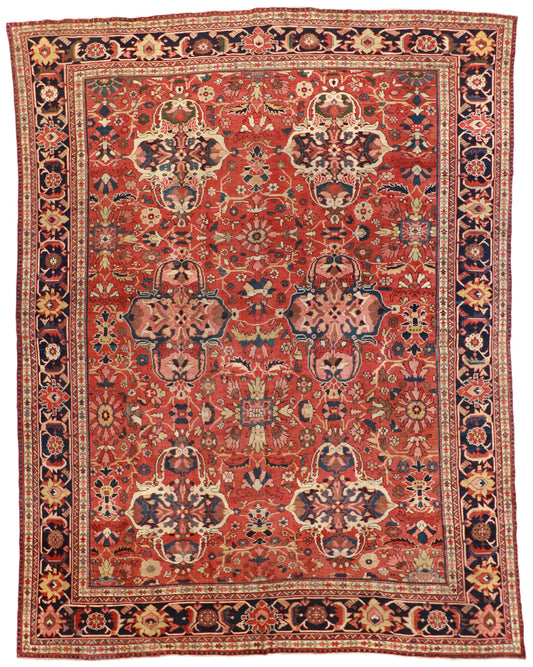 10 x 14 - Sultan Abad Wool All Over Rectangle - Hand Knotted Rug