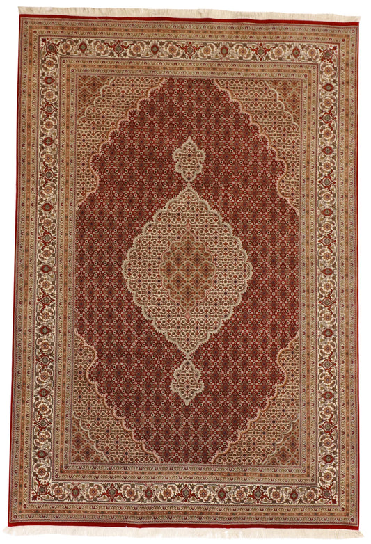 7x10 - Mahi Fine/Silk Tabriz Rectangle - Hand Knotted Rug — 57818