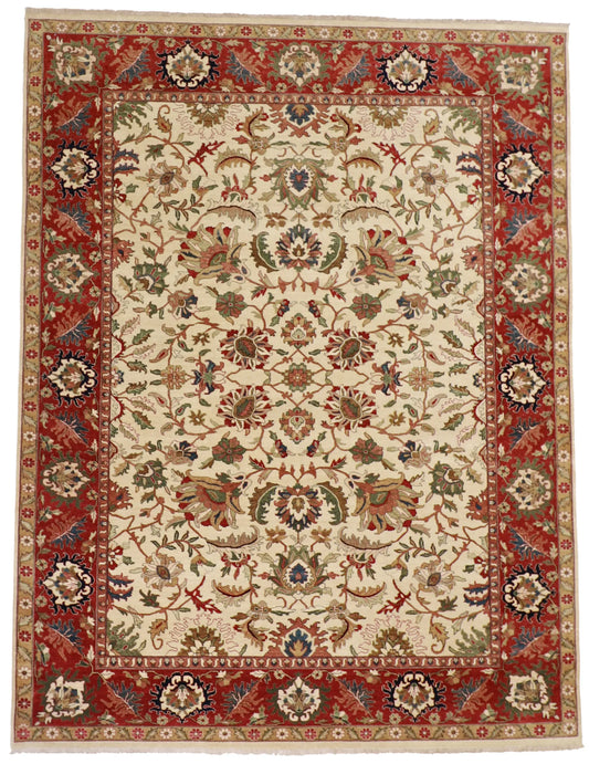 9 x12 - Kashan Fine/Wool All Over Rectangle - Hand Knotted Rug — 57916