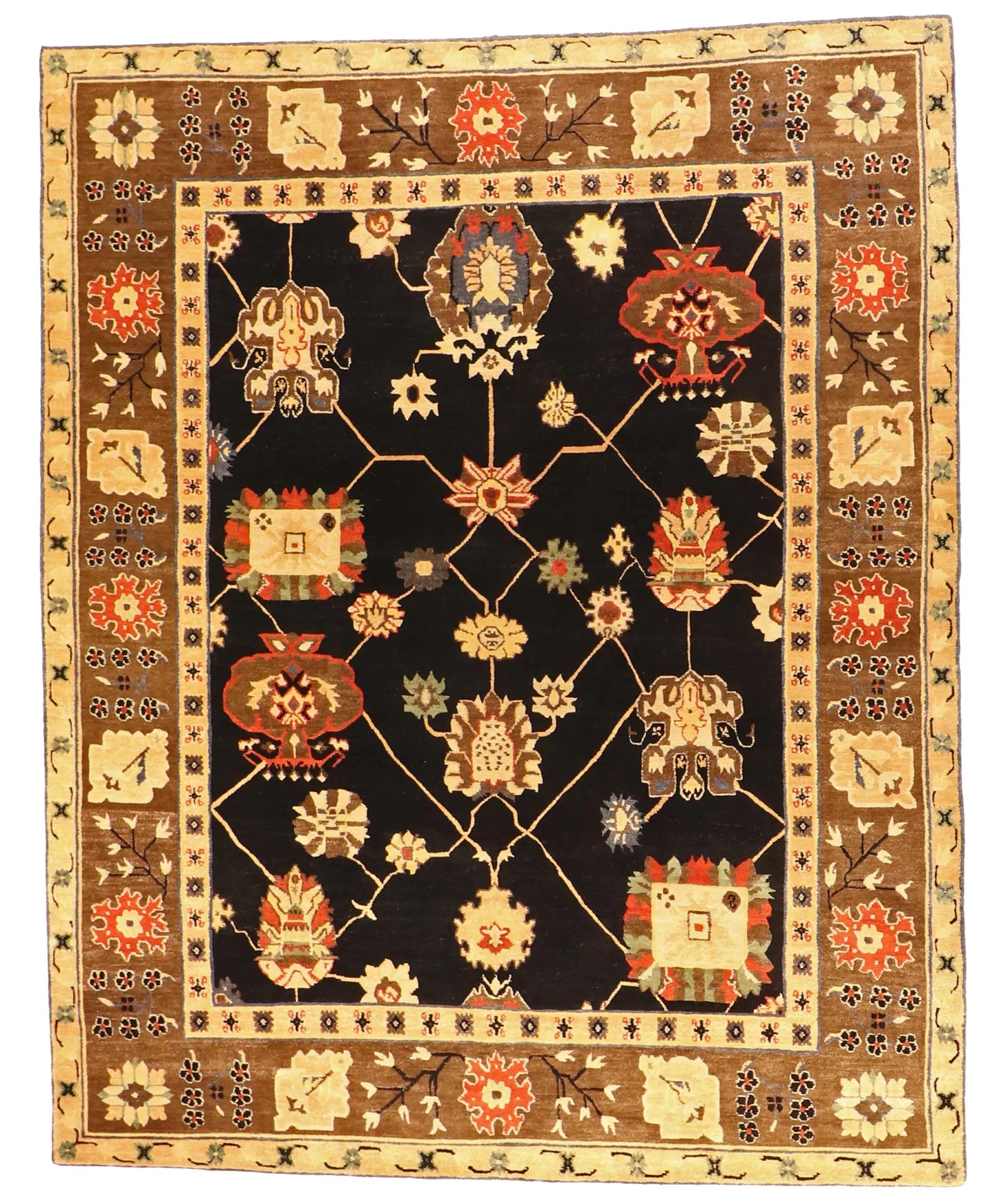 8x10 - Mahal Wool All Over Rectangle - Hand Knotted Rug — 57939