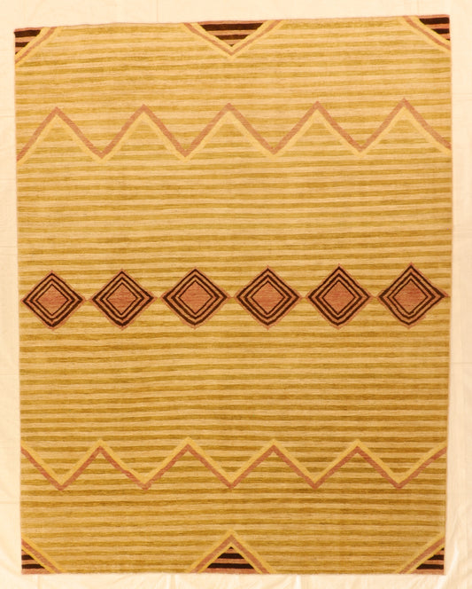 8x10 - Modern Fine/Wool All Over Rectangle - Hand Knotted Rug