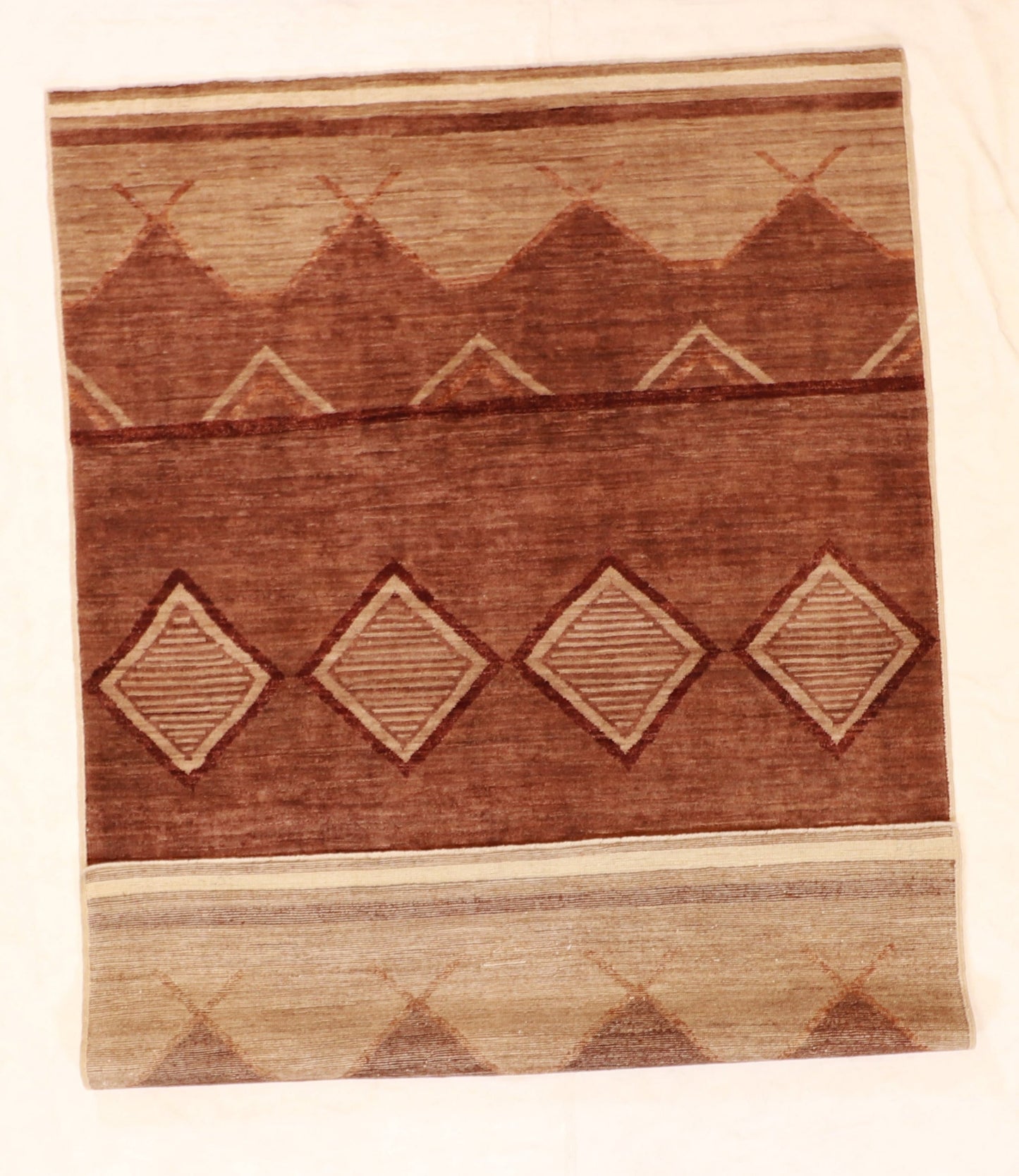 5x7 - Navajo Fine Wool Geometric Rectangle - Hand Knotted Rug