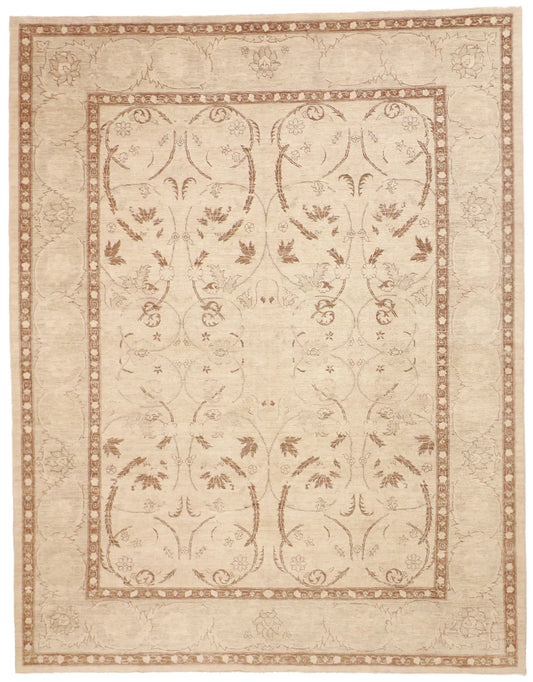 8x10 - Qum Wool All Over Rectangle - Hand Knotted Rug — 58277