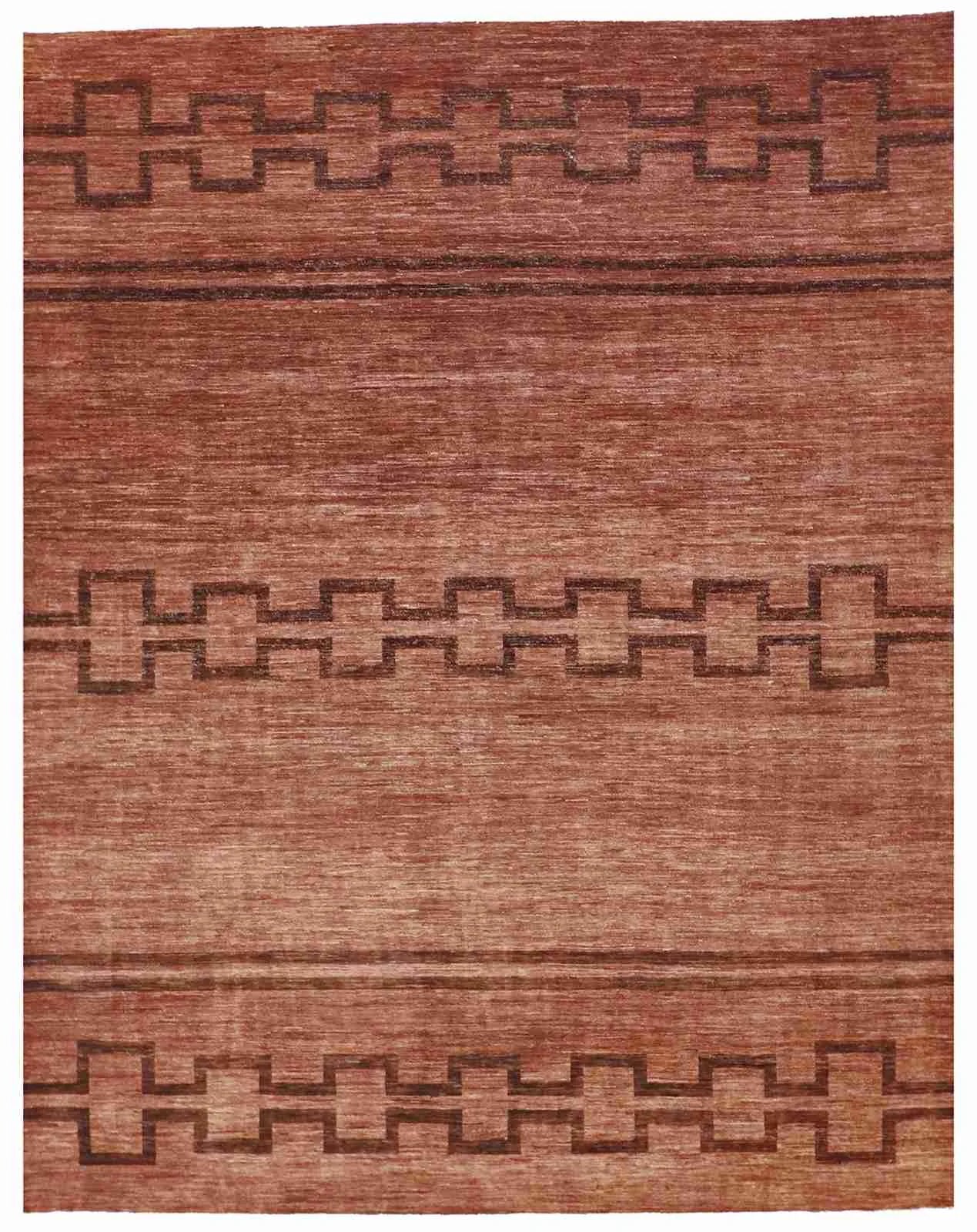 W 8.2 - L 10.2 - Modern Fine/Wool All Over Rectangle - Hand Woven Rug - 58296